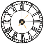 Horloge Murale en Métal Noir Vintage-La-Fabrique-Industrielle