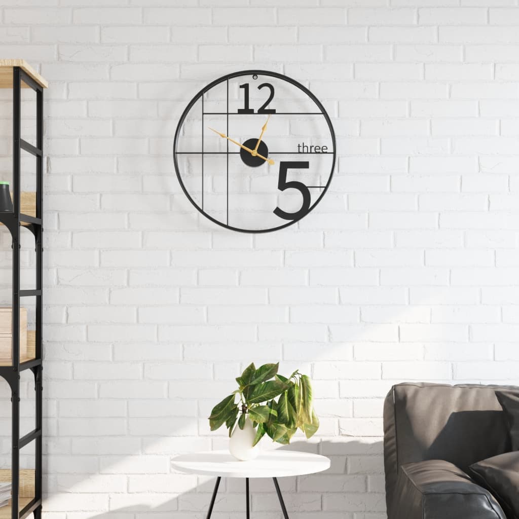 Horloge Murale en Métal Style Industriel-Noir-La-Fabrique-Industrielle