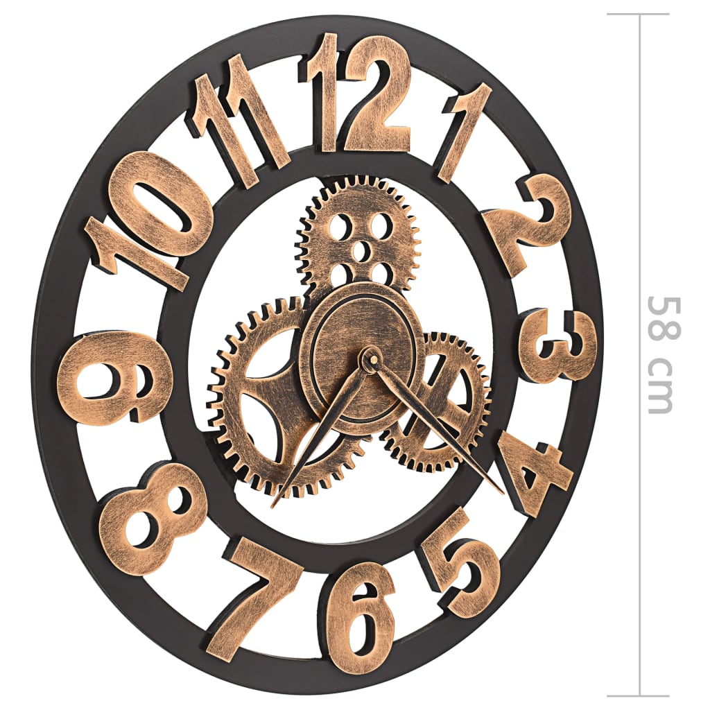 Horloge au Style Industriel en Métal Doré et Noir-La-Fabrique-Industrielle
