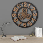 Horloge au Style Industriel en Métal Doré et Noir-La-Fabrique-Industrielle