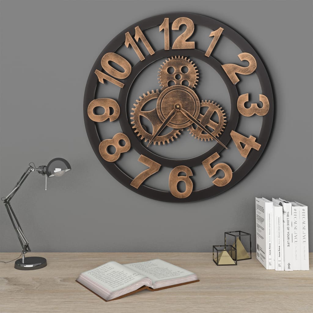 Horloge au Style Industriel en Métal Doré et Noir-La-Fabrique-Industrielle