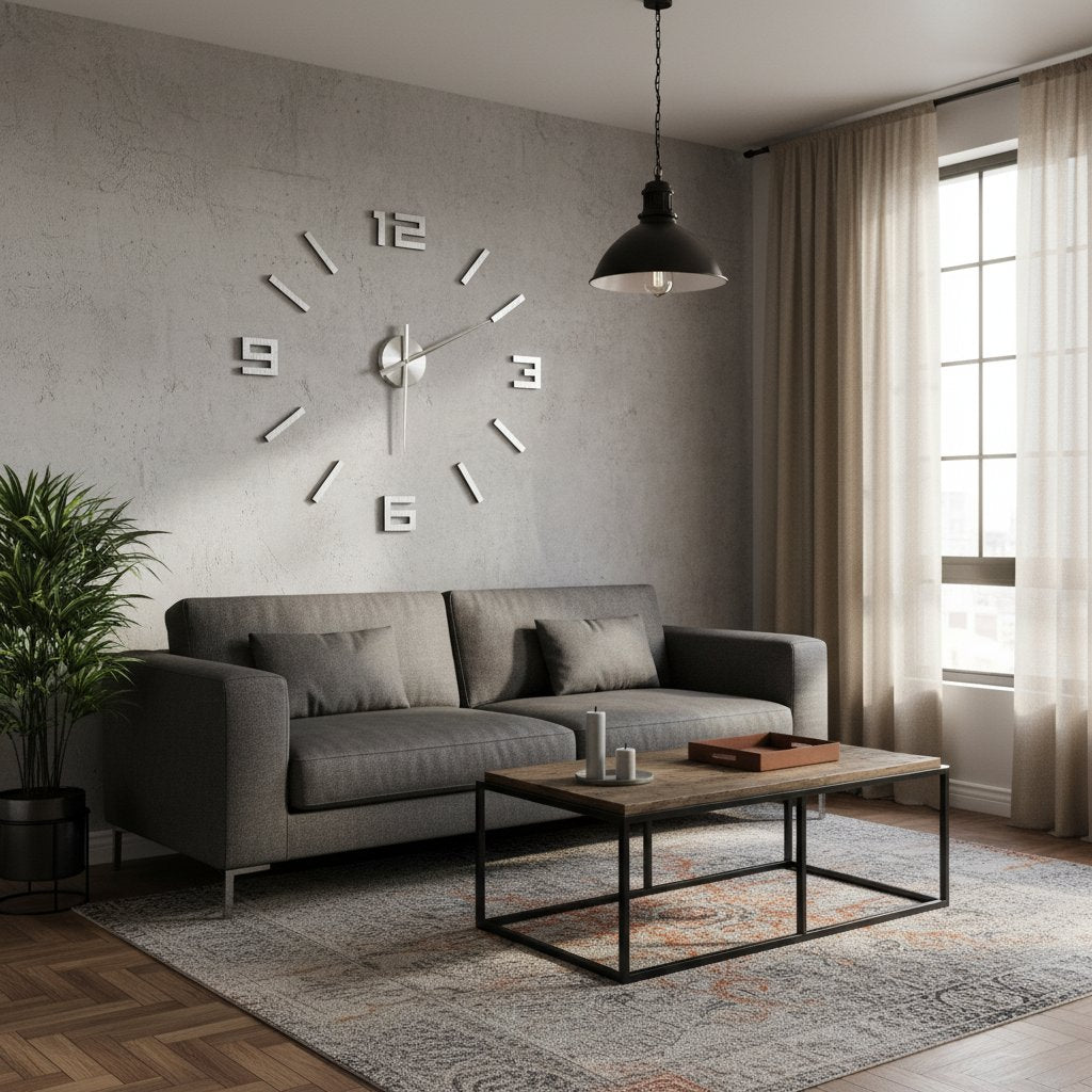Horloge Industrielle XXL avec Effet 3D