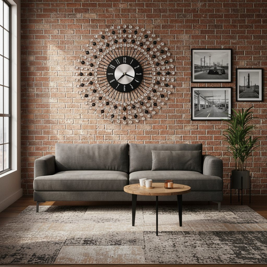 Horloge Murale Élégante en Métal Industriel