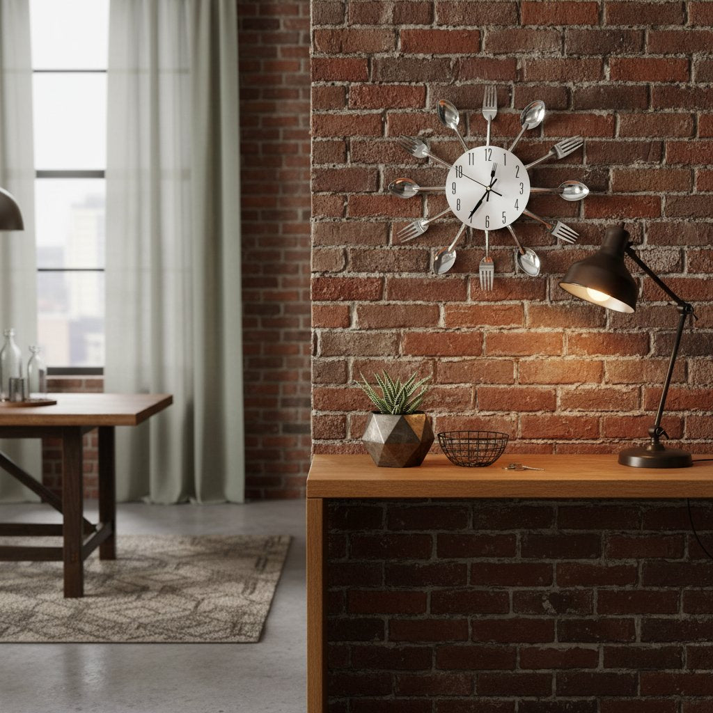 Horloge Murale Industrielle en Aluminium Argenté