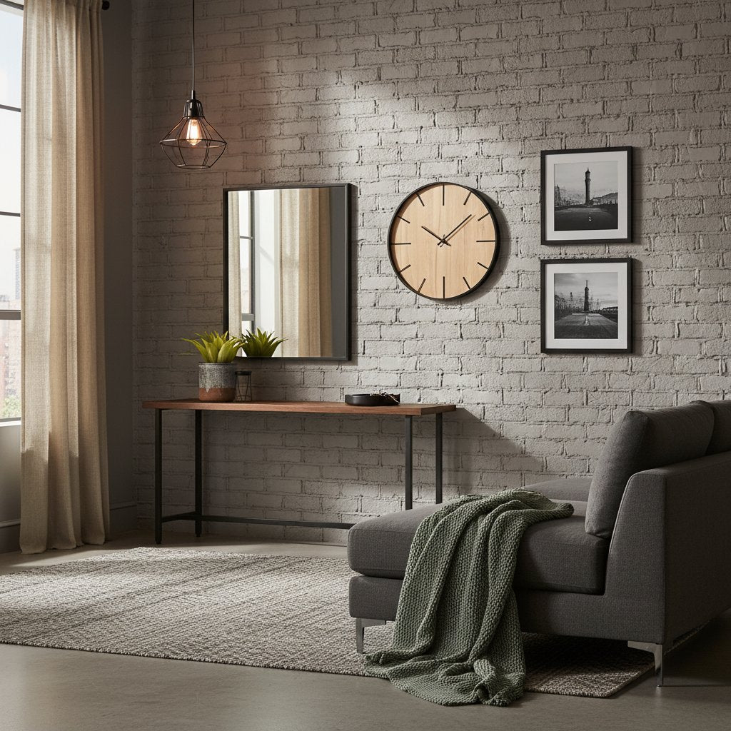 Horloge Murale Industrielle en Métal et Bois Chic