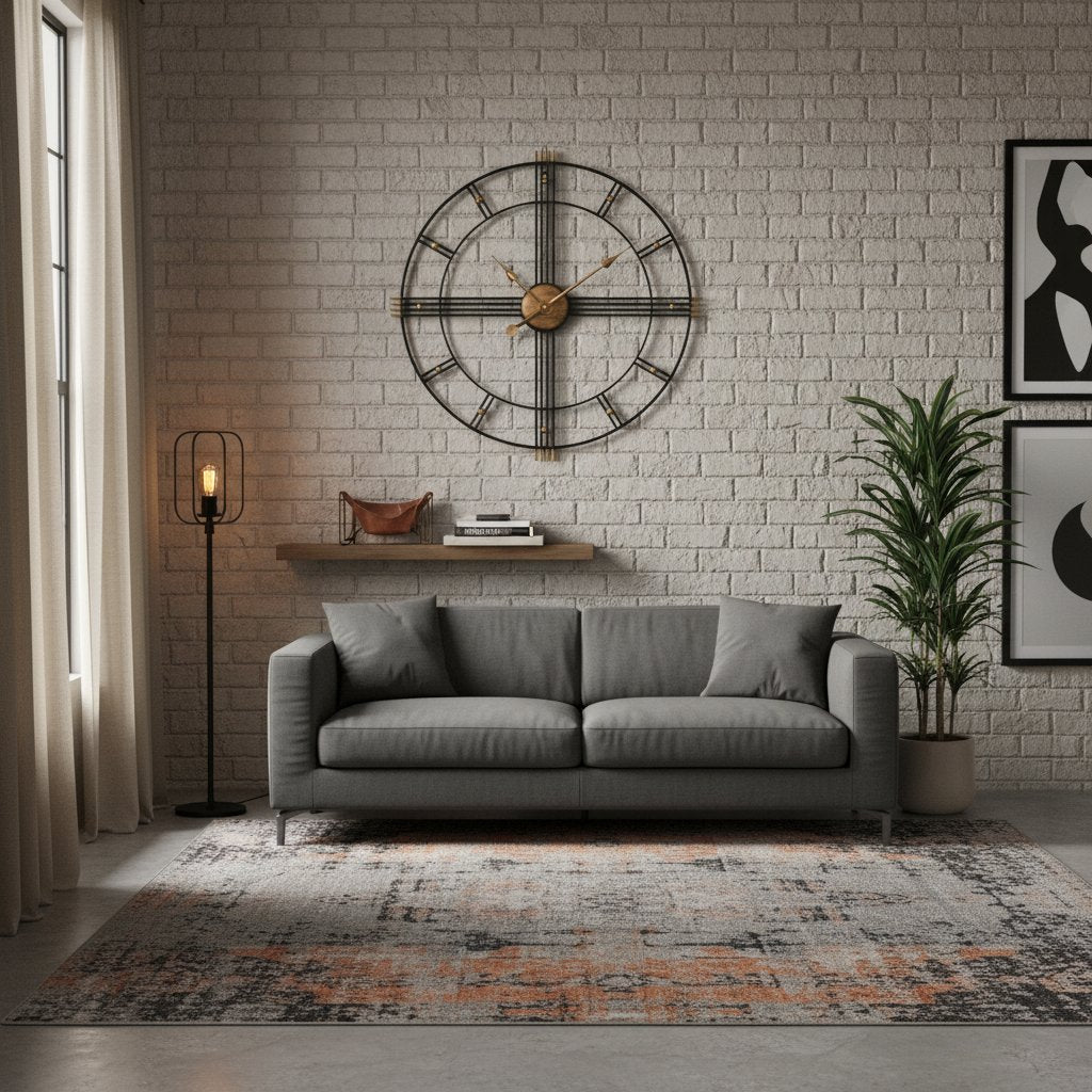 Horloge Murale en Fer au Style Industriel 60 cm