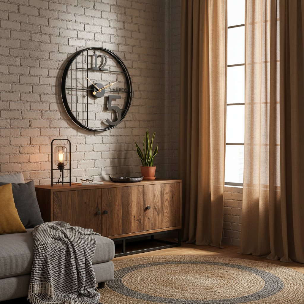 Horloge Murale en Métal Style Industriel