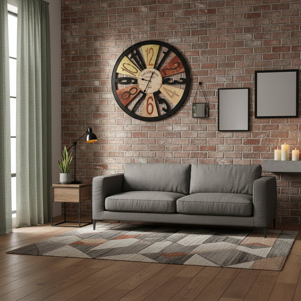 Horloge Murale en Métal Style Industriel