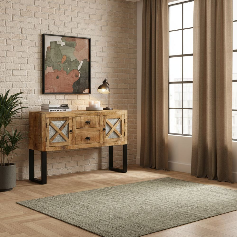 Buffet Bois Moderne en Manguier Brut