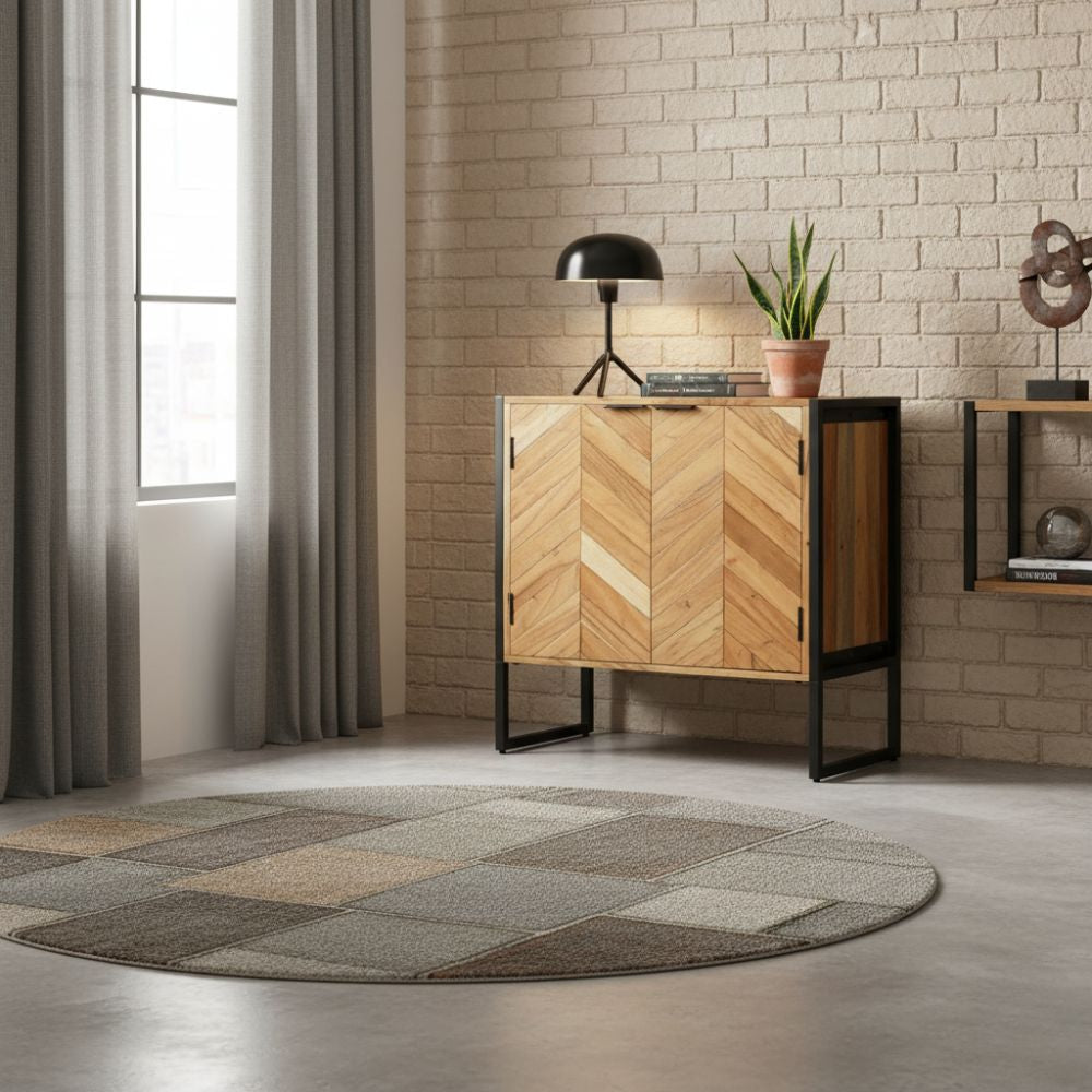 Buffet Élégant en Bois et Métal Industriel