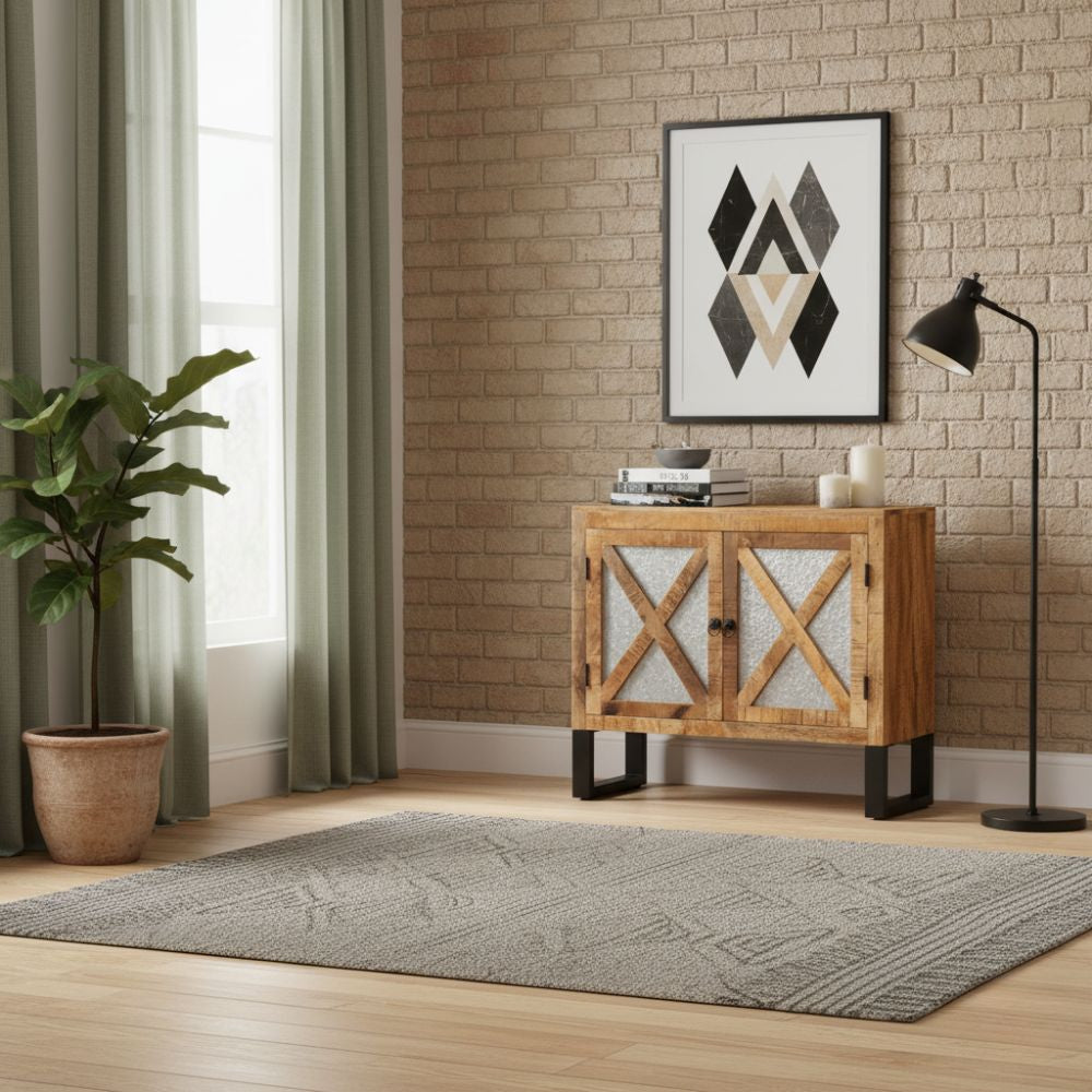 Buffet Industriel en Bois et Métal avec 2 Portes