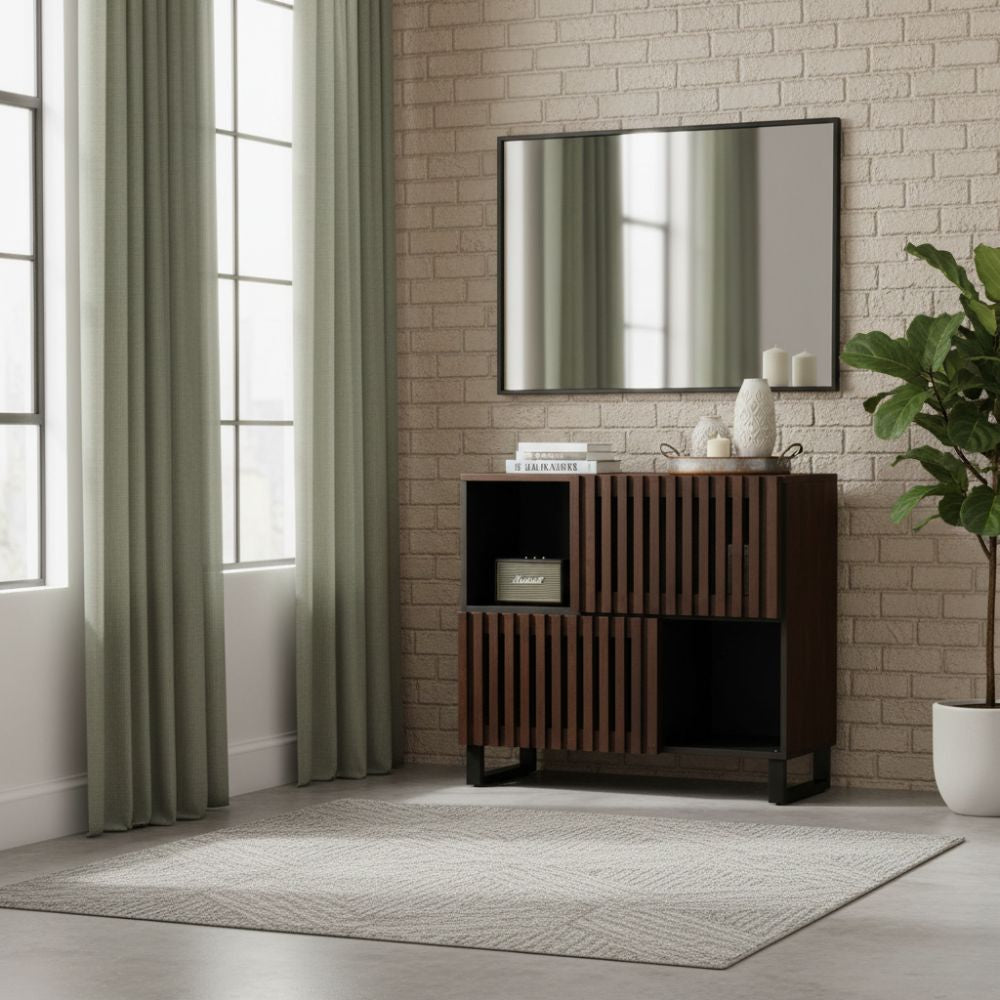 Buffet en Bois et Acier Marron