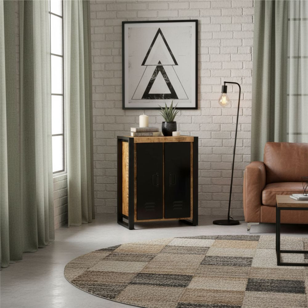Buffet Moderne en Bois et Métal Noir