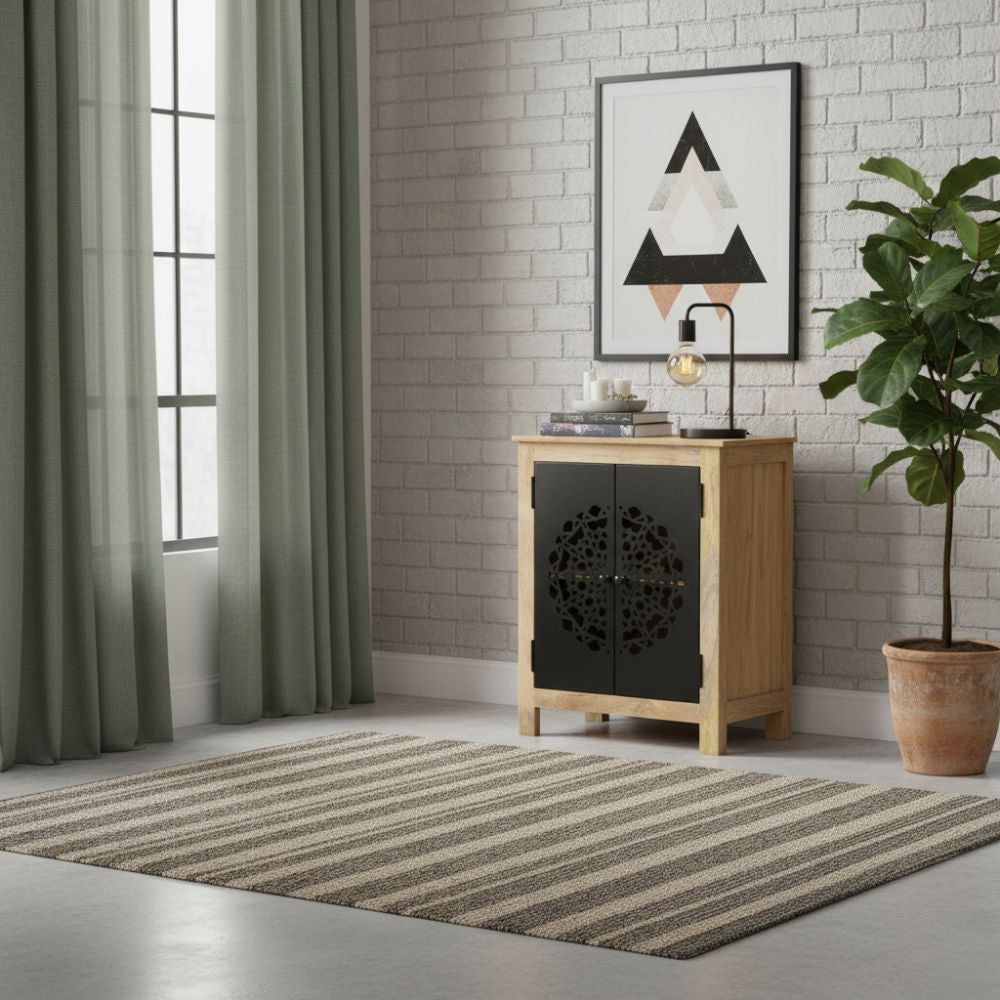 Buffet en Acier et Bois de Manguier Massif