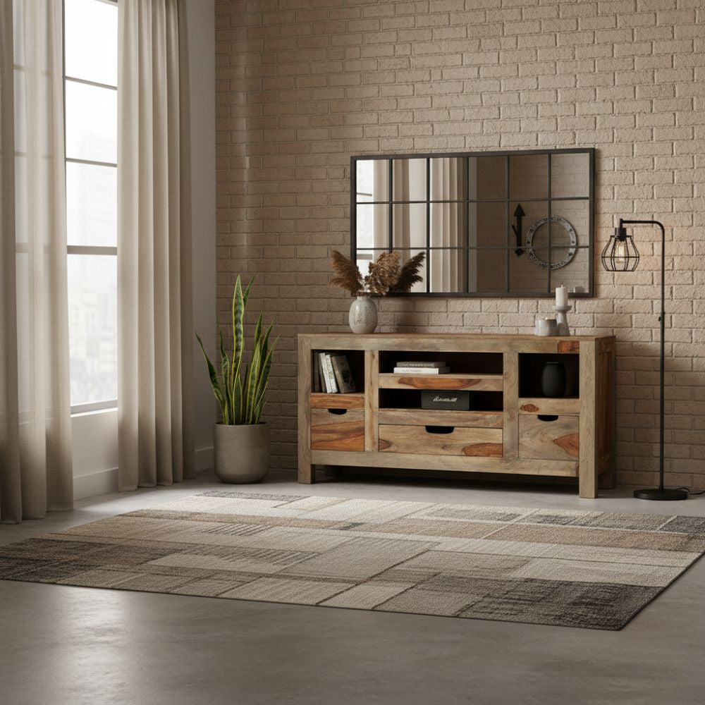 Buffet en Bois Foncé Style Industriel