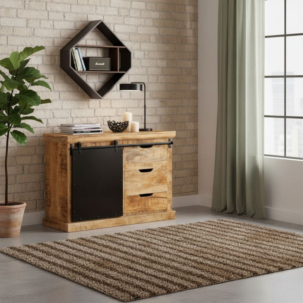 Buffet en Bois de Manguier et Métal Indus