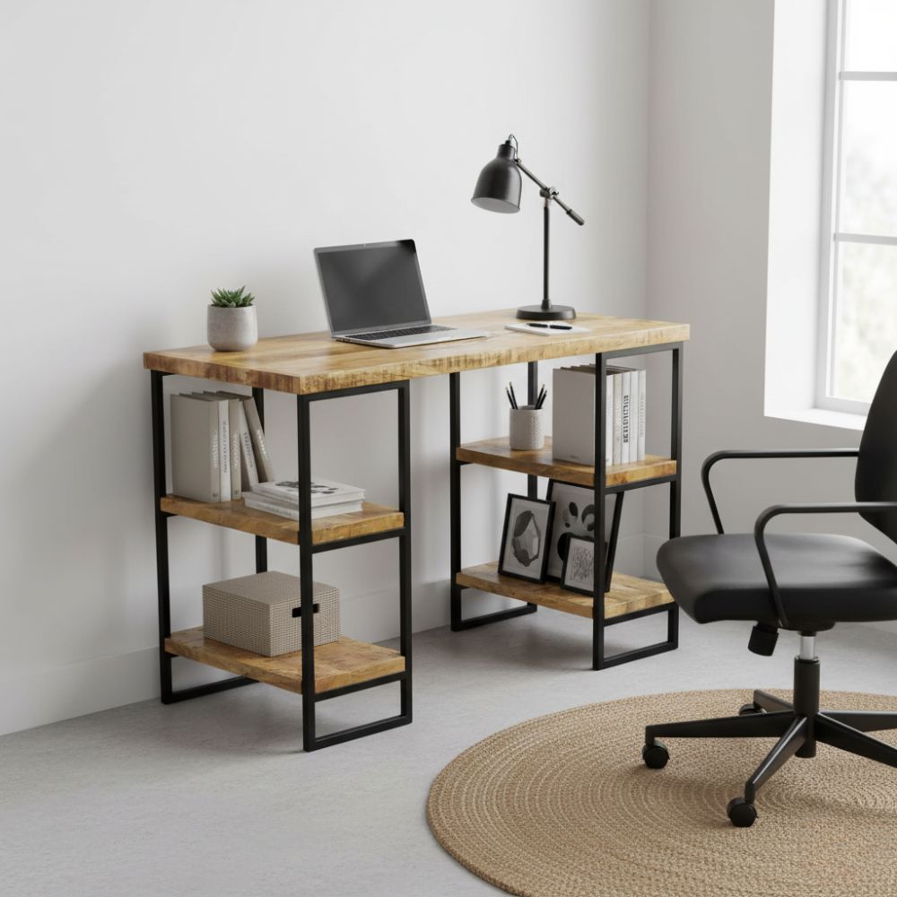 Bureau Style Industriel avec Rangement