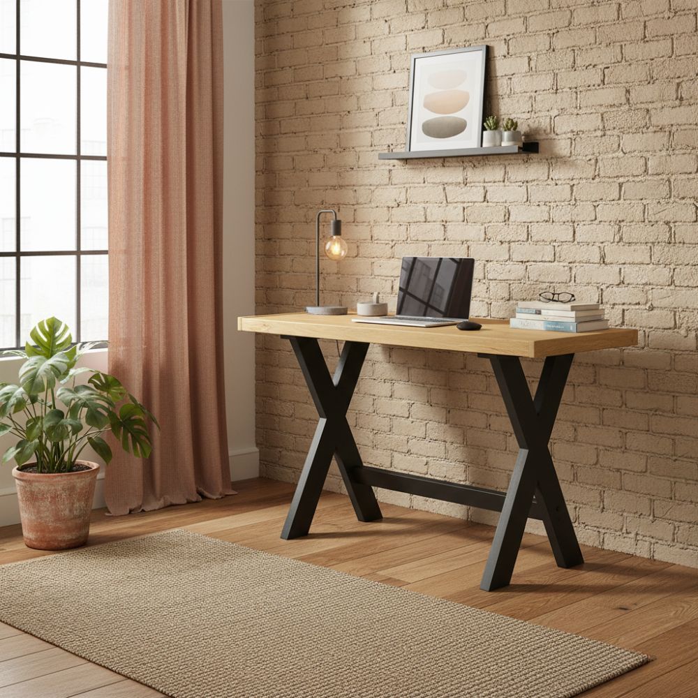 Bureau Style Tréteau Industriel