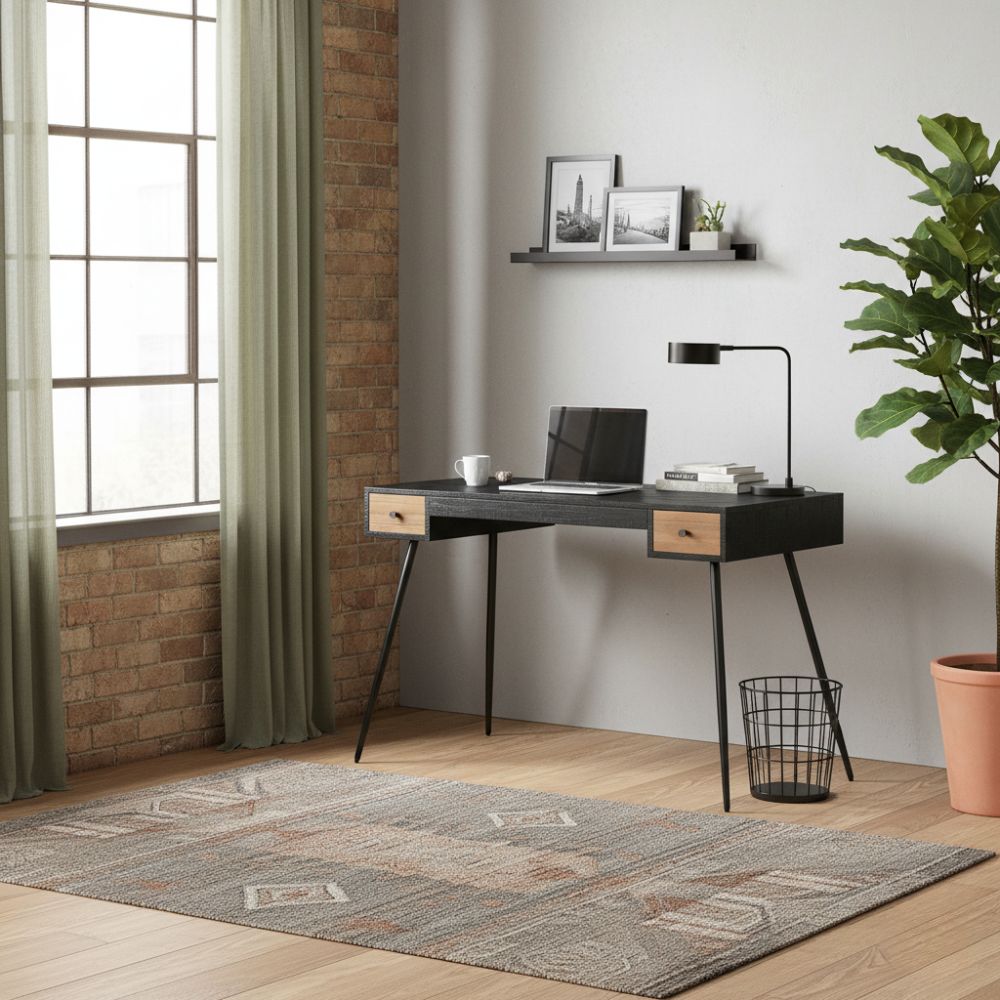 Bureau en Métal et Bois de Teck