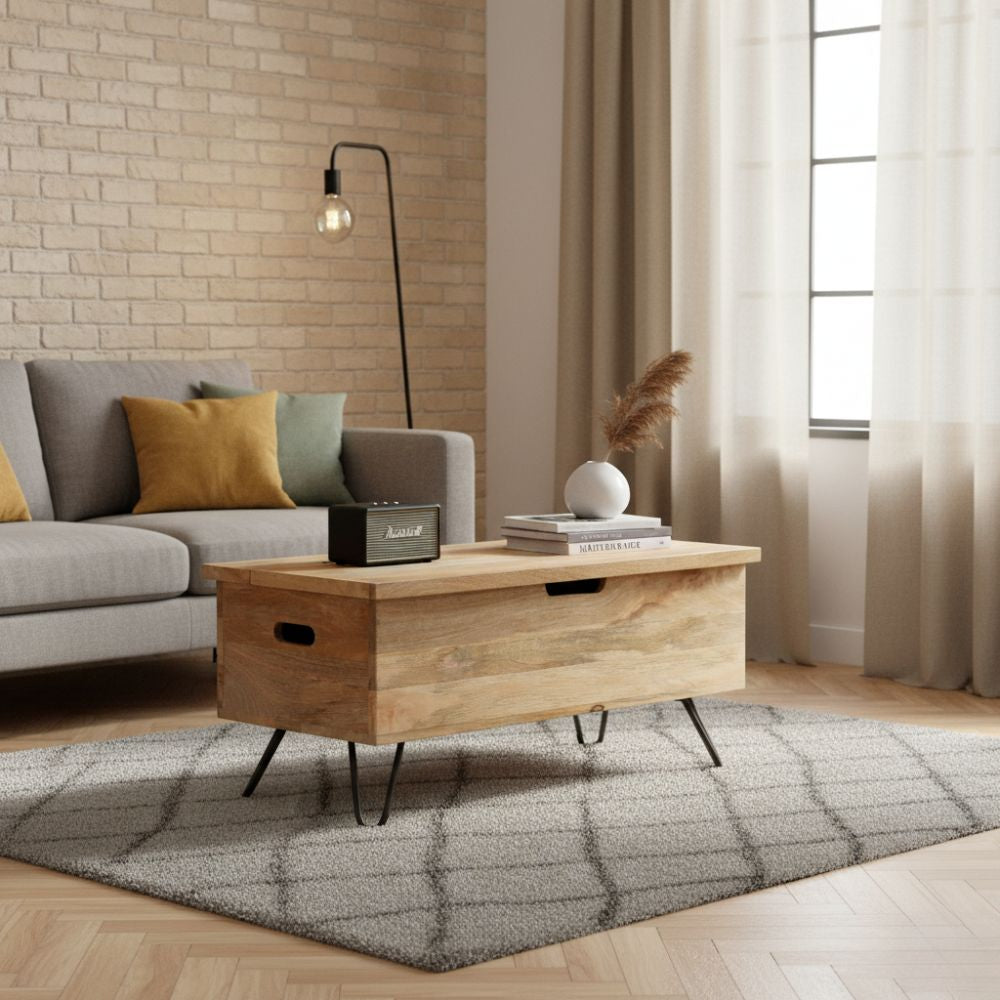 Coffre en Bois et Acier au Design Industriel