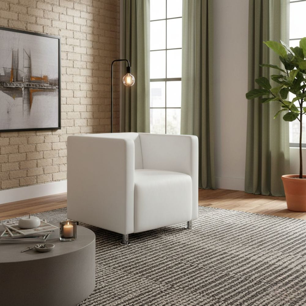 Fauteuil Industriel en Métal et Cuir Synthétique