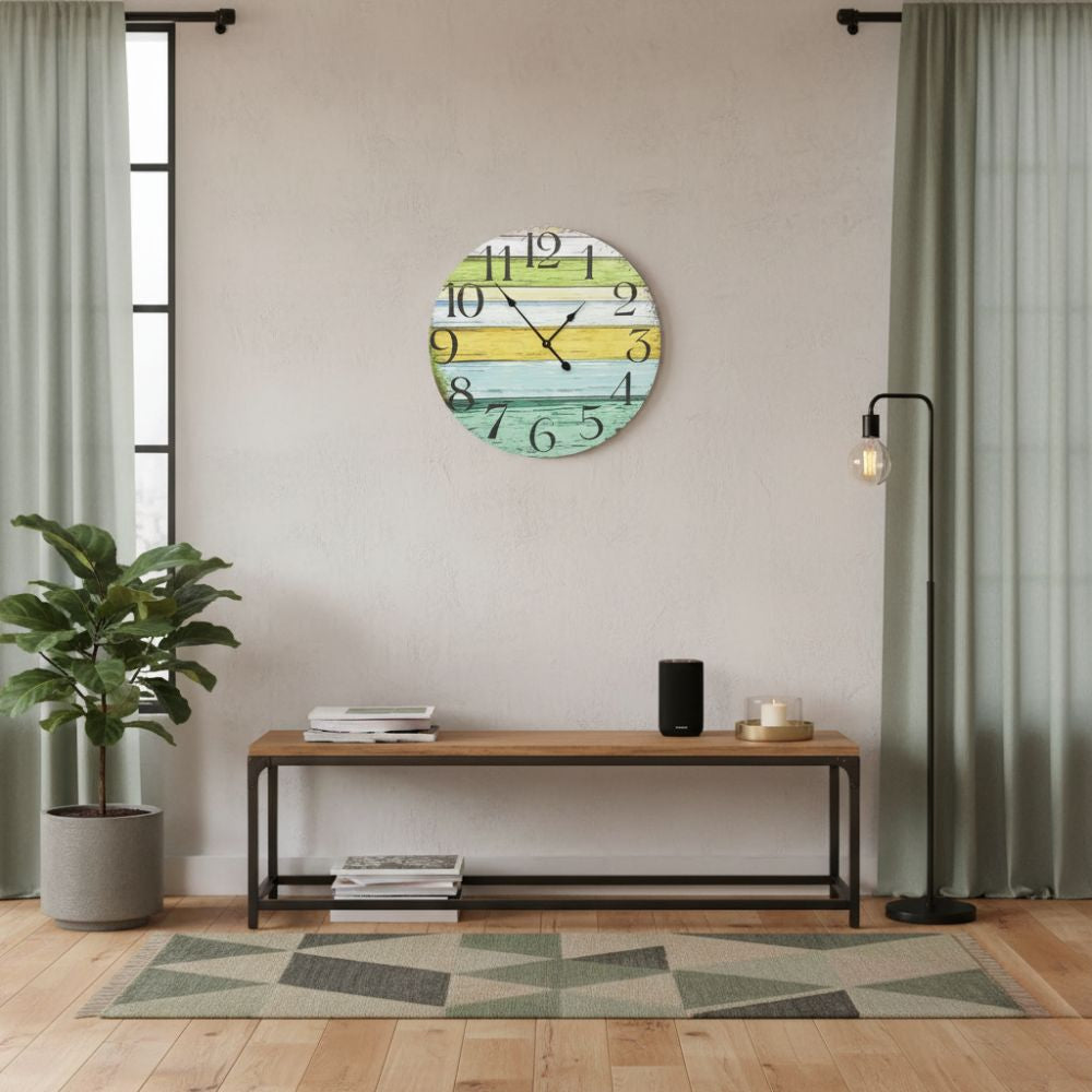 Horloge Murale Colorée Style Industriel