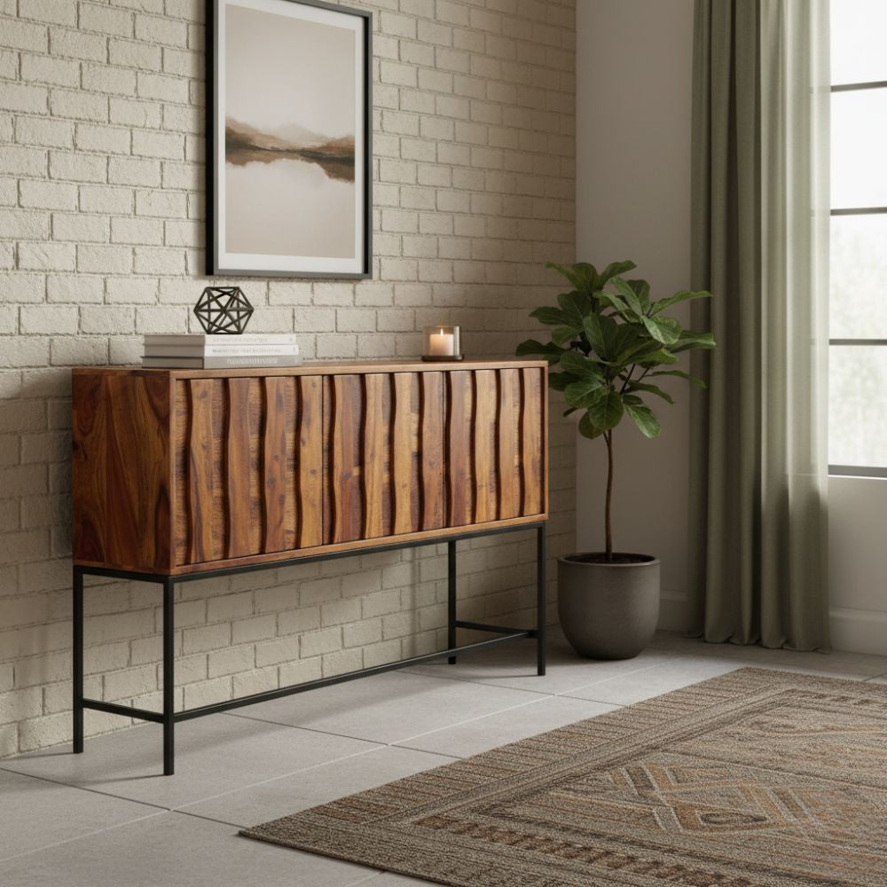 Buffet Industriel en Bois Massif et Métal