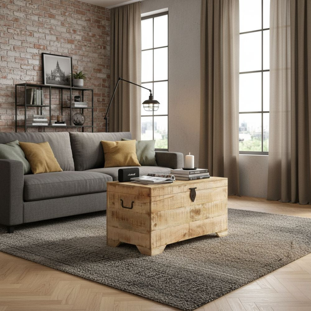 Coffre en Bois de Manguier Industriel