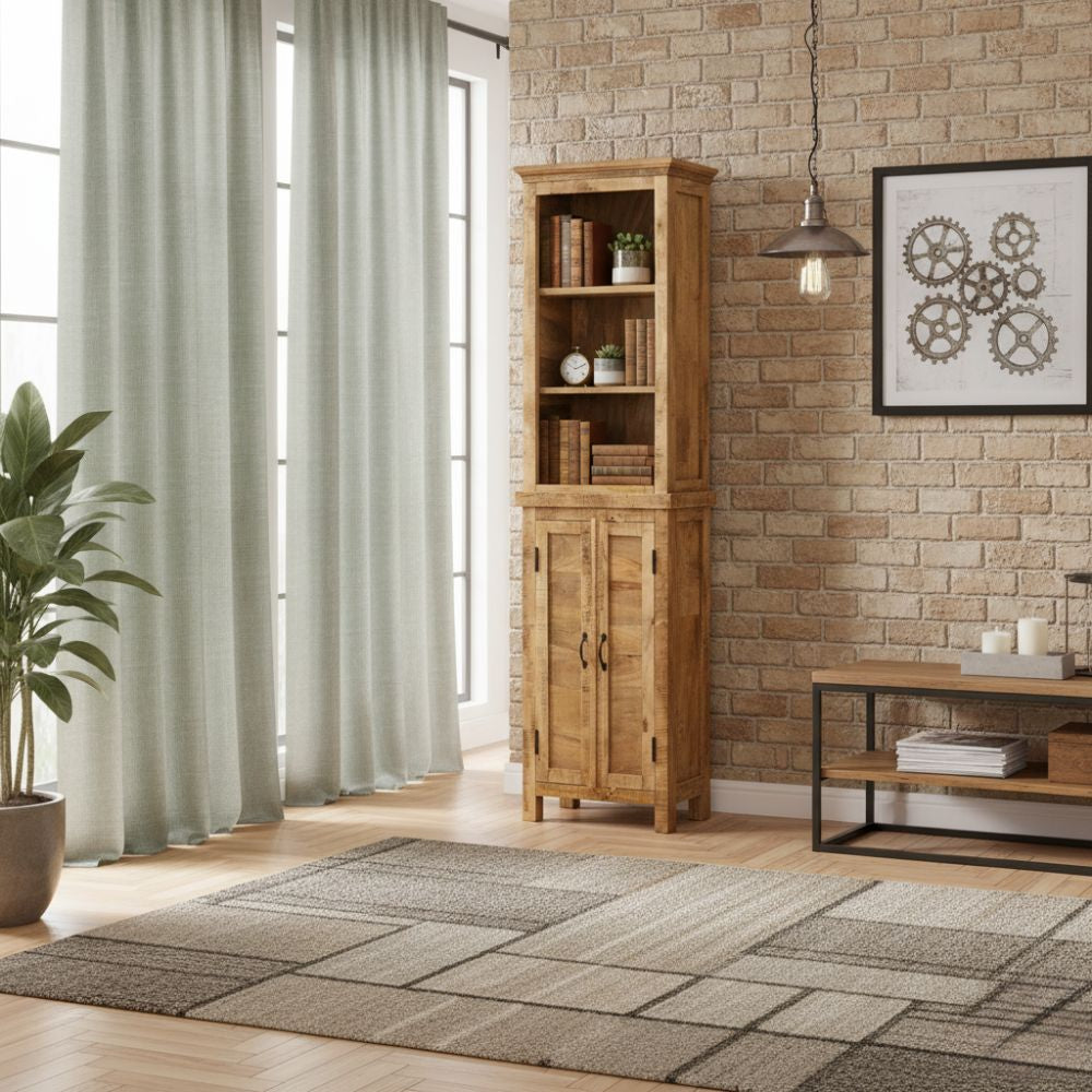 Étagère Bibliothèque en Bois de Manguier Massif