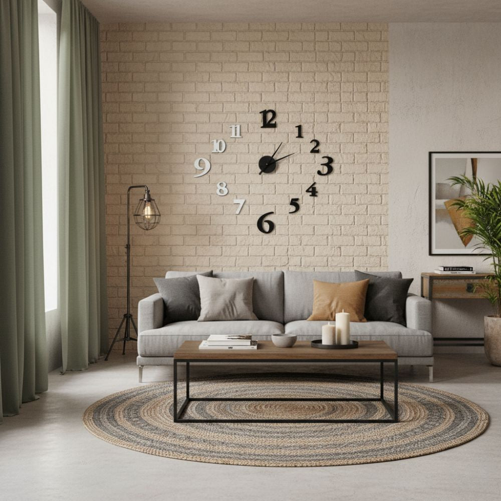 Horloge Murale Industrielle XXL avec Design 3D