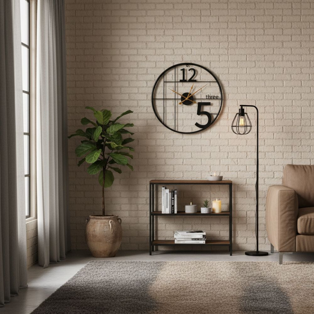 Horloge Murale en Métal Style Industriel