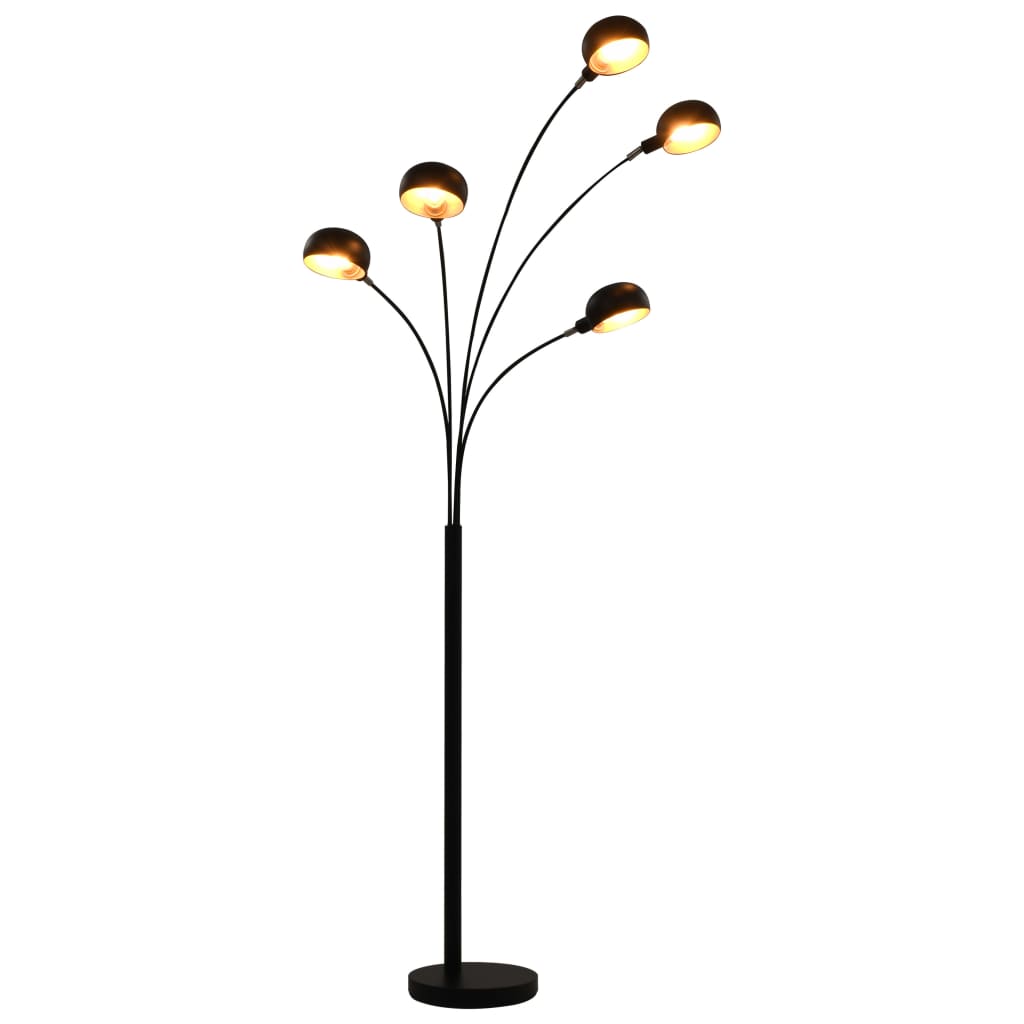 Lampadaire Industriel Moderne pour Salon-Noir et doré-1-La-Fabrique-Industrielle