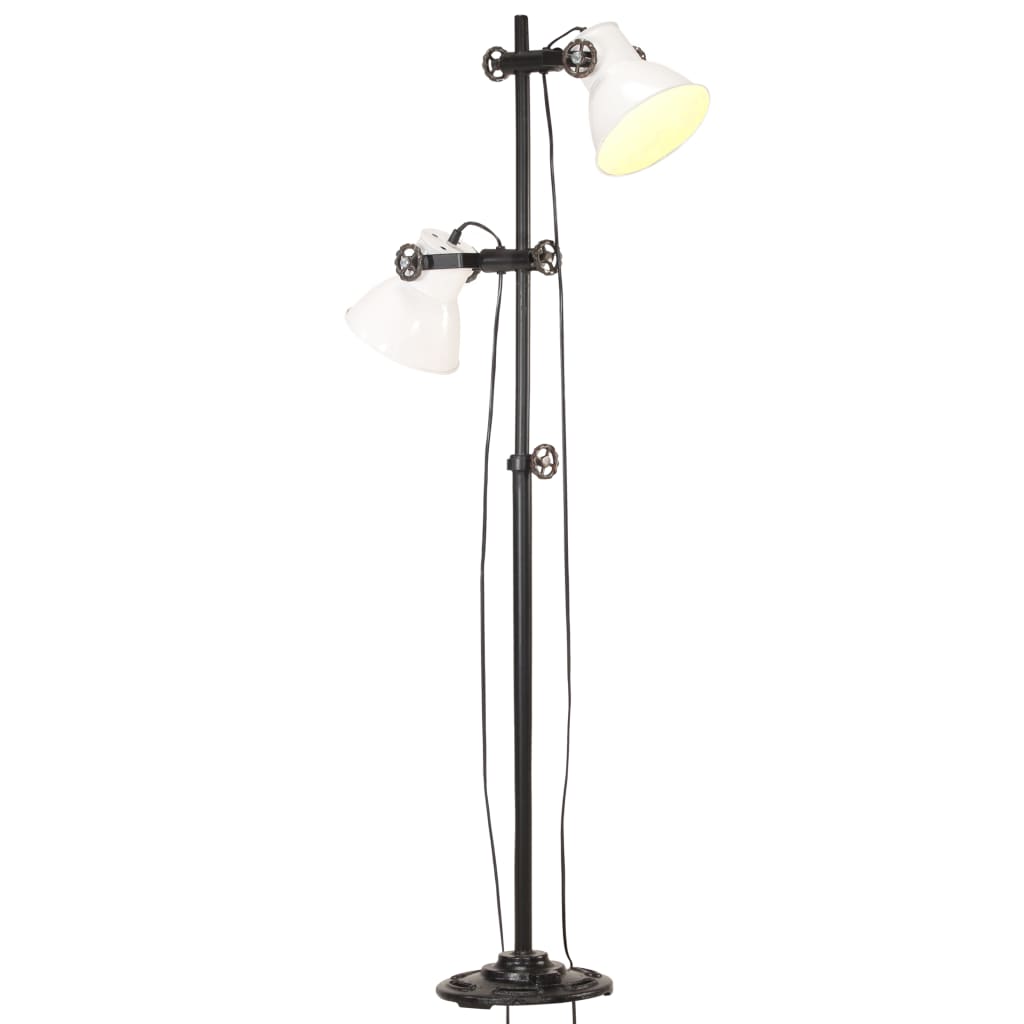 Lampadaire Industriel avec Abat-jours en Métal-Blanc-1-2-La-Fabrique-Industrielle