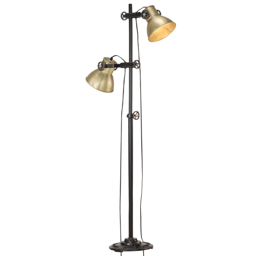 Lampadaire Industriel avec Abat-jours en Métal-Laiton-1-2-La-Fabrique-Industrielle