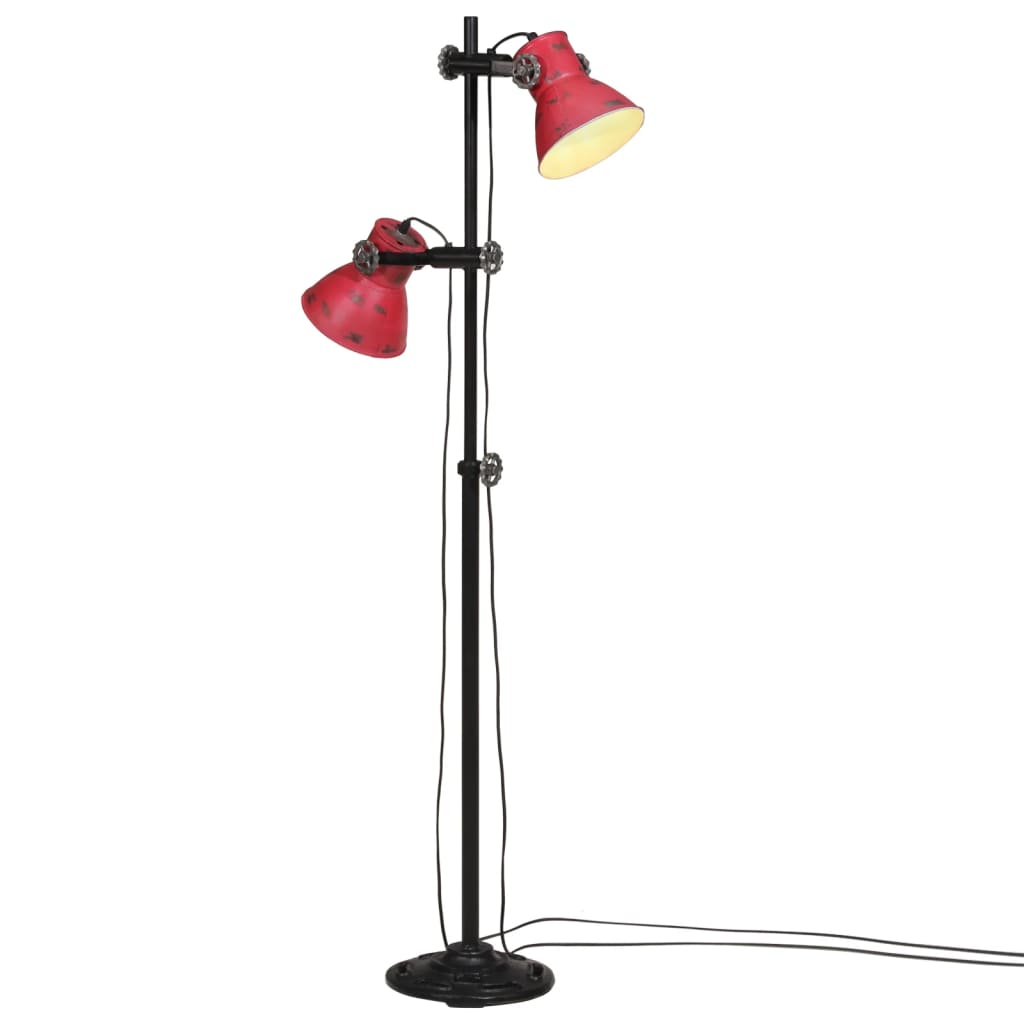Lampadaire Industriel avec Abat-jours en Métal-Rouge-1-2-La-Fabrique-Industrielle