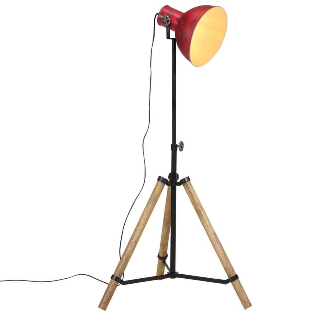Lampadaire Industriel en Bois et Métal Noir-Rouge-1-La-Fabrique-Industrielle