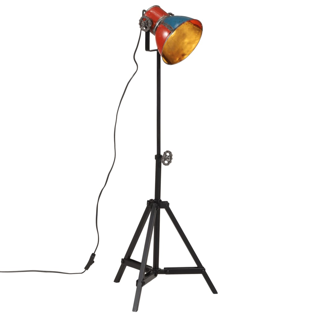 Lampadaire Industriel en Métal Noir-Multicolore-1-La-Fabrique-Industrielle