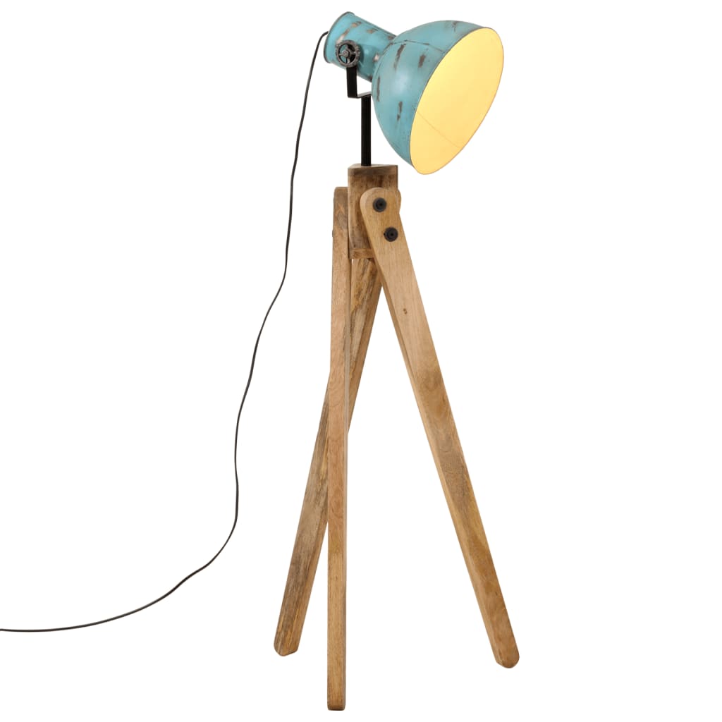 Lampadaire en Bois et Blanc Industriel-Bleu-1-La-Fabrique-Industrielle