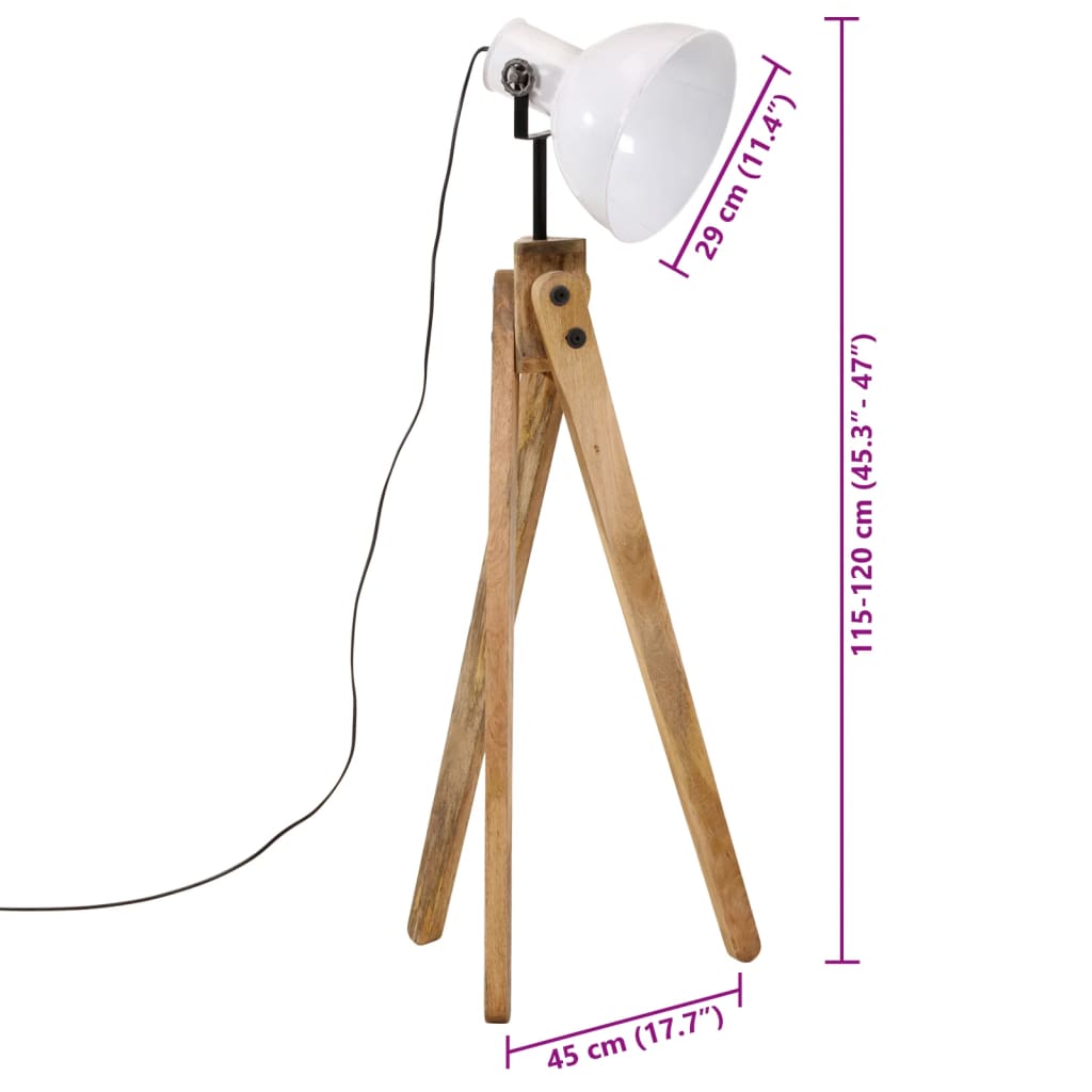 Lampadaire en Bois et Blanc Industriel-La-Fabrique-Industrielle