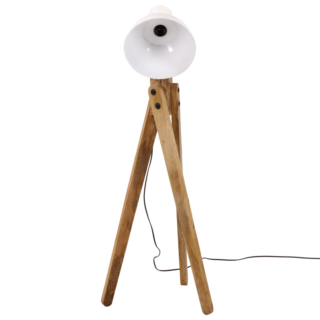 Lampadaire en Bois et Blanc Industriel-La-Fabrique-Industrielle