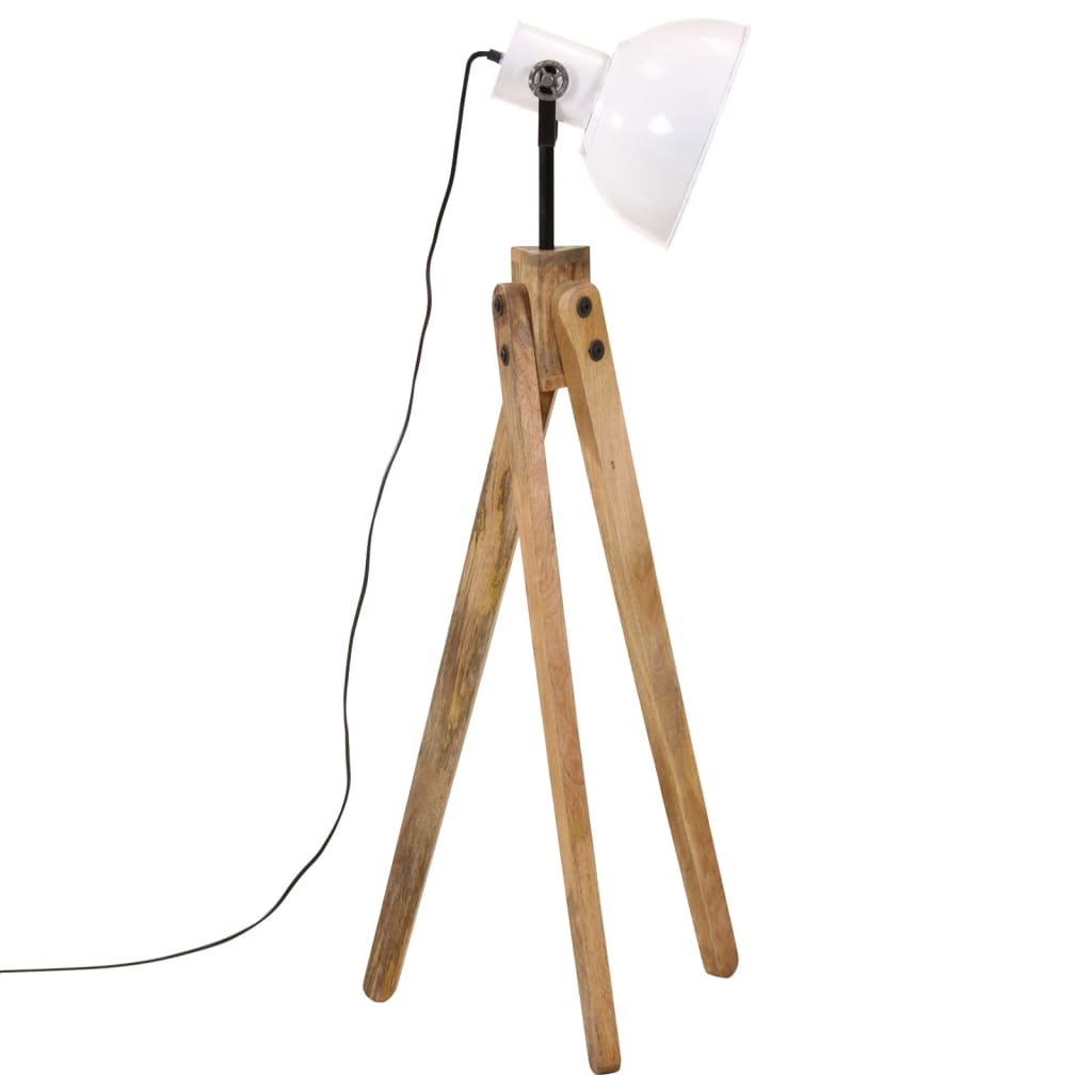 Lampadaire en Bois et Blanc Industriel-La-Fabrique-Industrielle