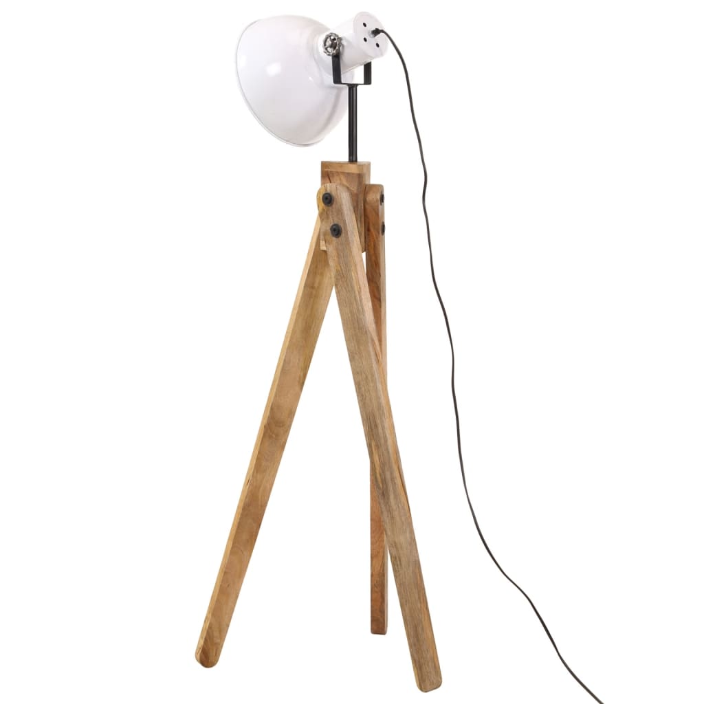 Lampadaire en Bois et Blanc Industriel-La-Fabrique-Industrielle