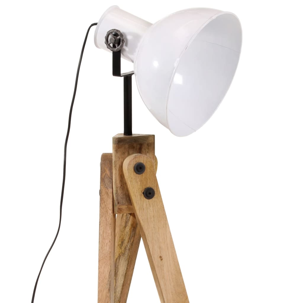 Lampadaire en Bois et Blanc Industriel-La-Fabrique-Industrielle