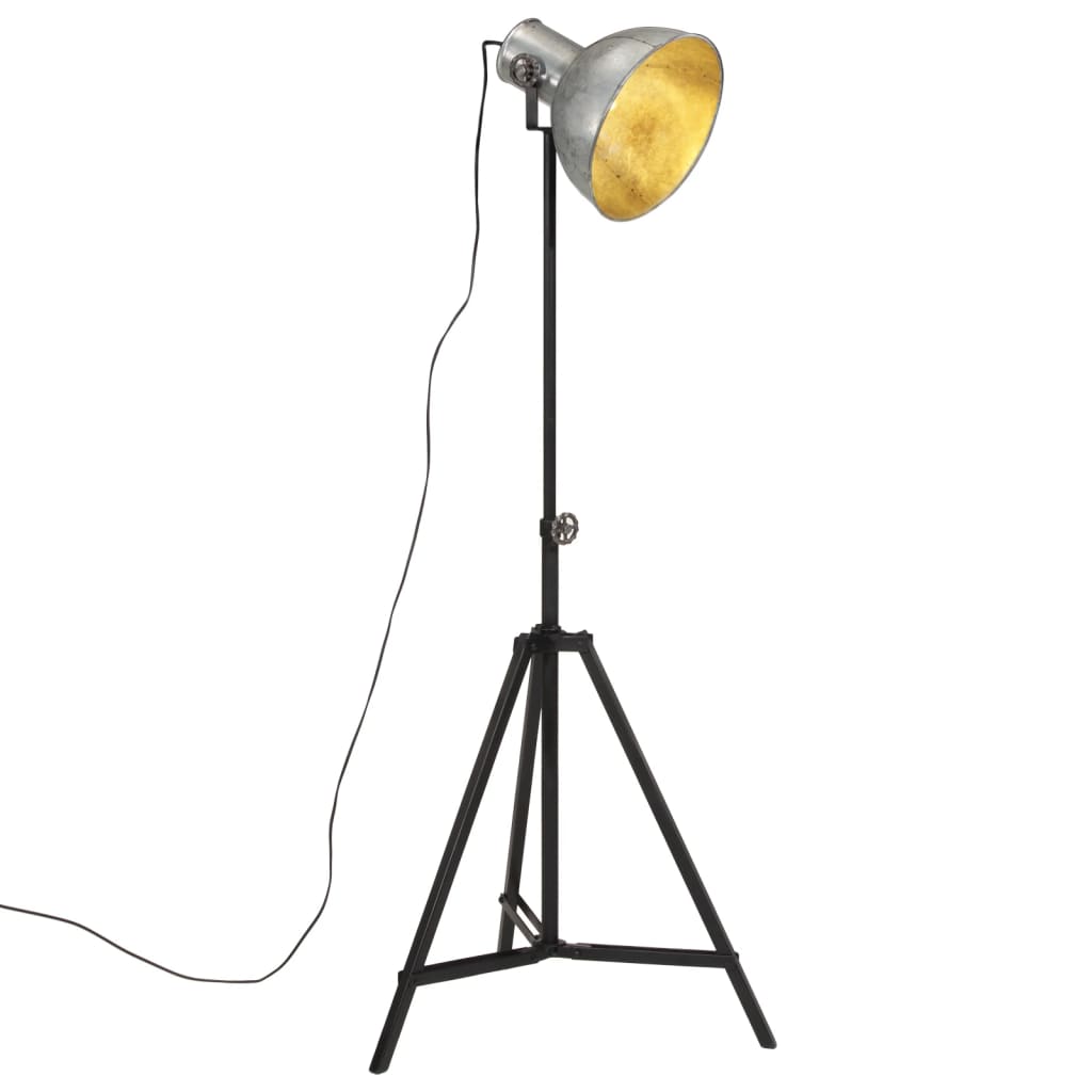 Lampadaire en Métal Noir au Style Industriel-Argent-1-La-Fabrique-Industrielle