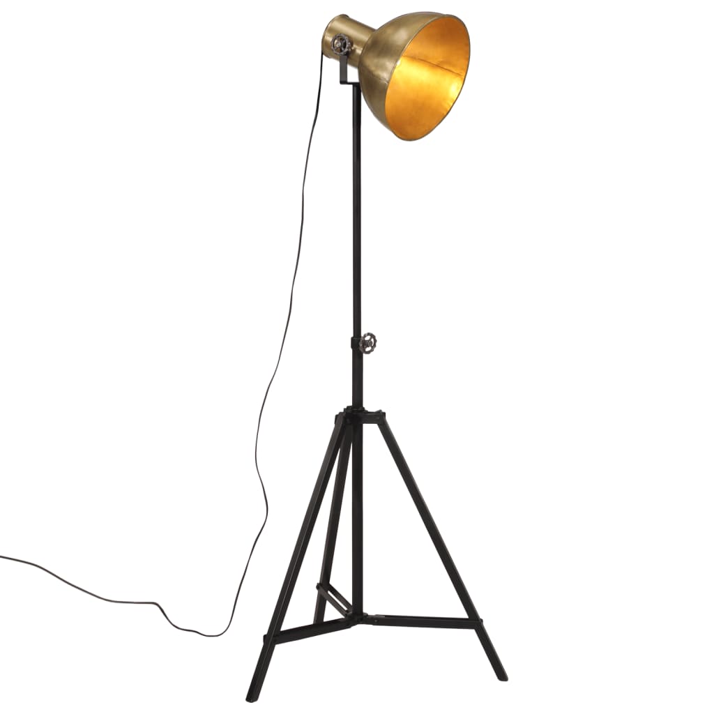 Lampadaire en Métal Noir au Style Industriel-Laiton-1-La-Fabrique-Industrielle