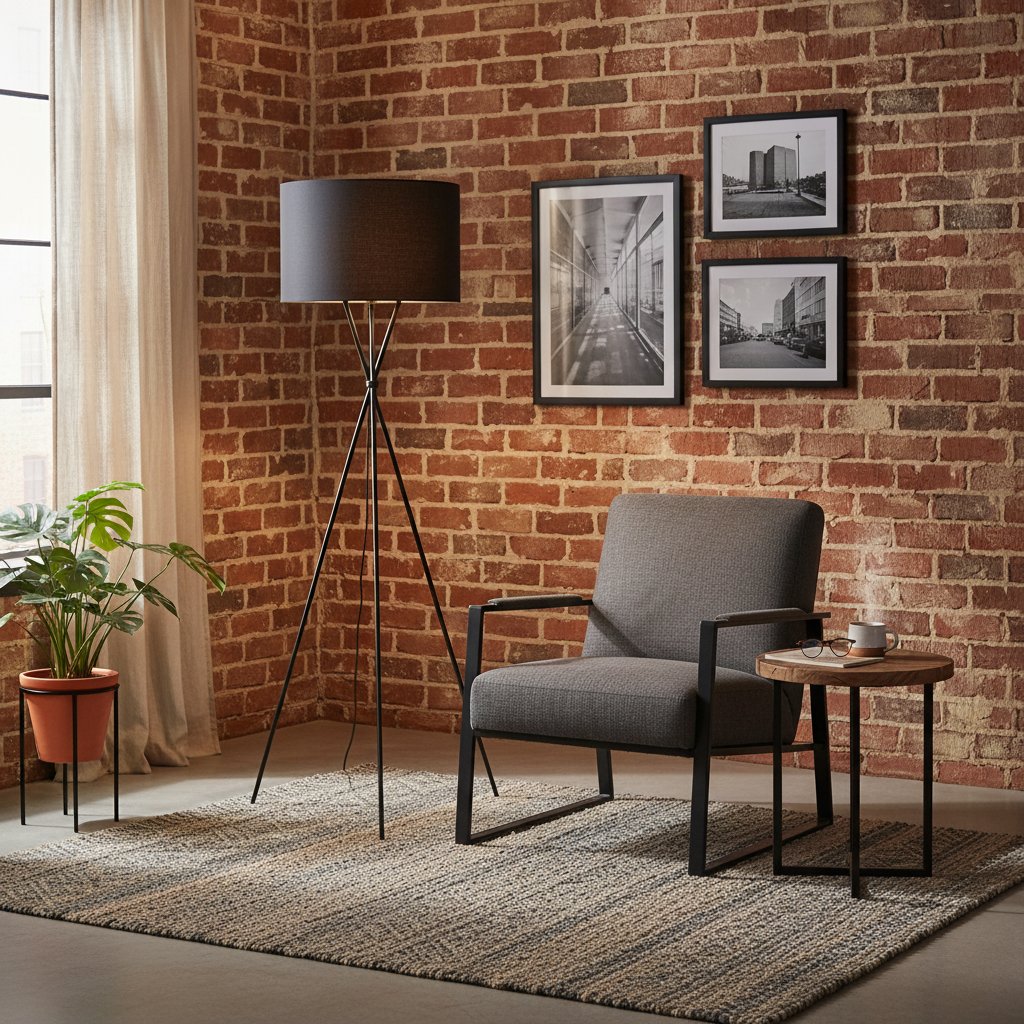 Lampadaire Industriel avec Trépied Robuste