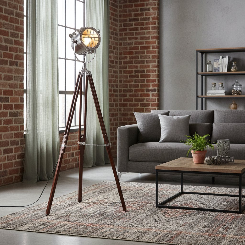 Lampadaire en Bois de Manguier Design