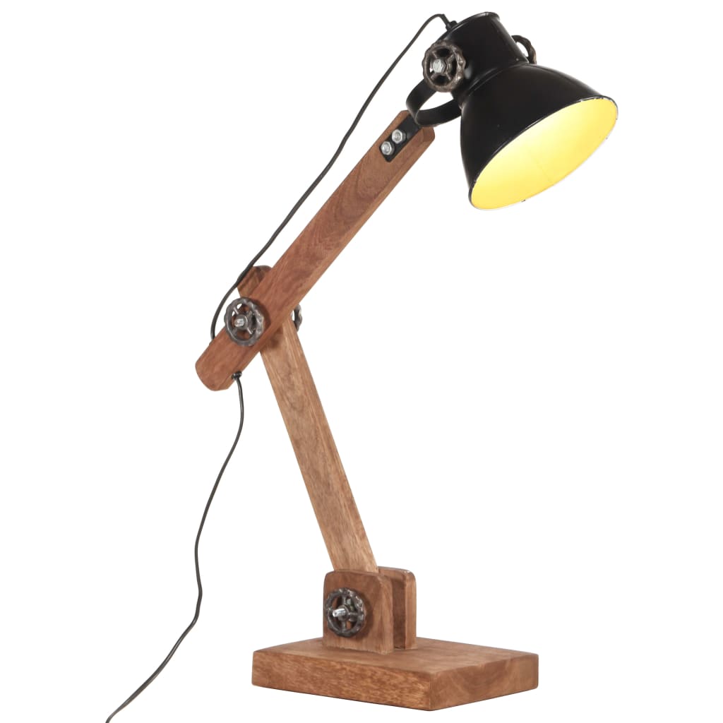 Lampe Industrielle Ancienne en Bois et Métal-Noir-1-La-Fabrique-Industrielle