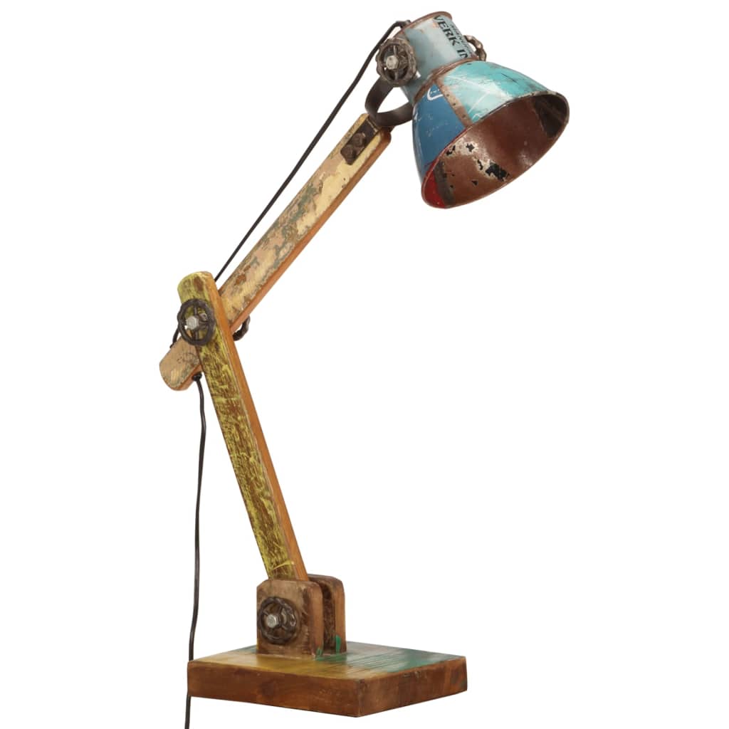 Lampe Industrielle Ancienne en Bois et Métal-La-Fabrique-Industrielle