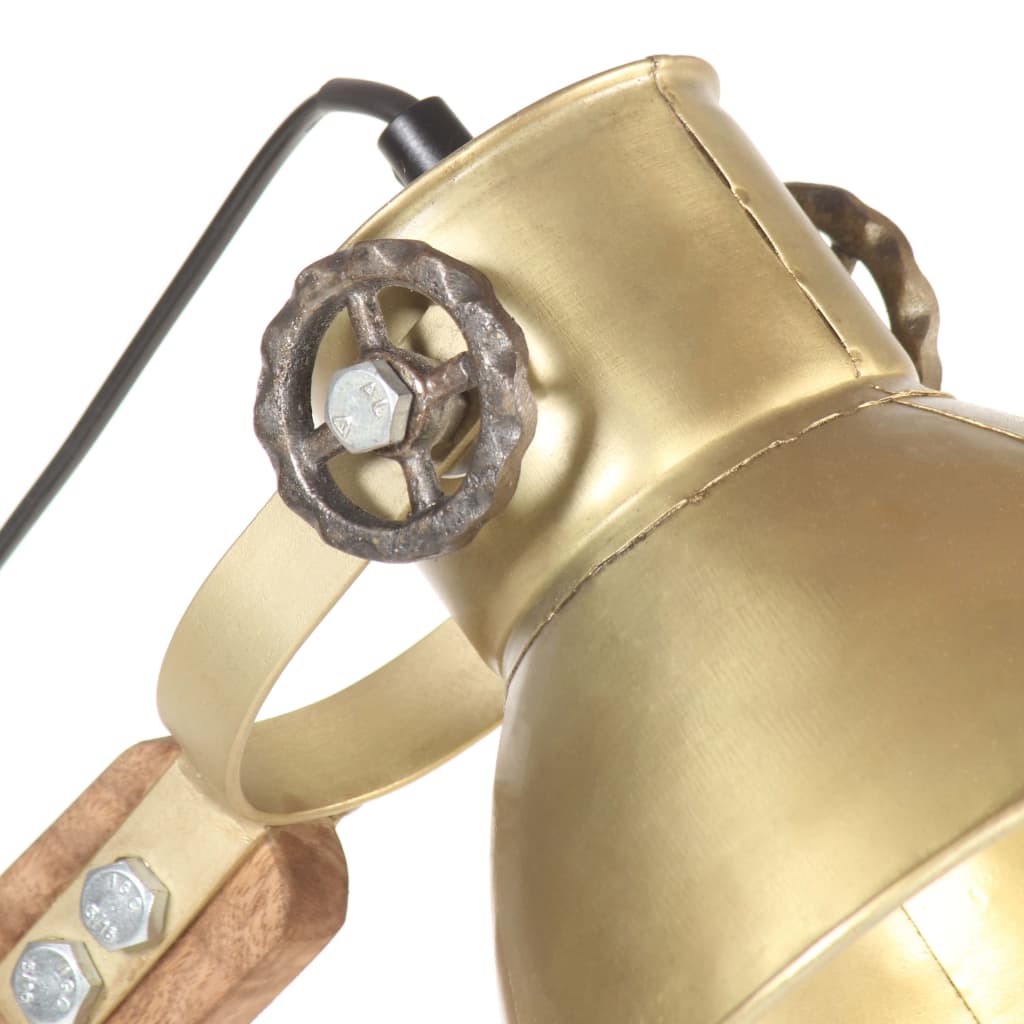 Lampe de Bureau Industrielle en Laiton et Bois-La-Fabrique-Industrielle